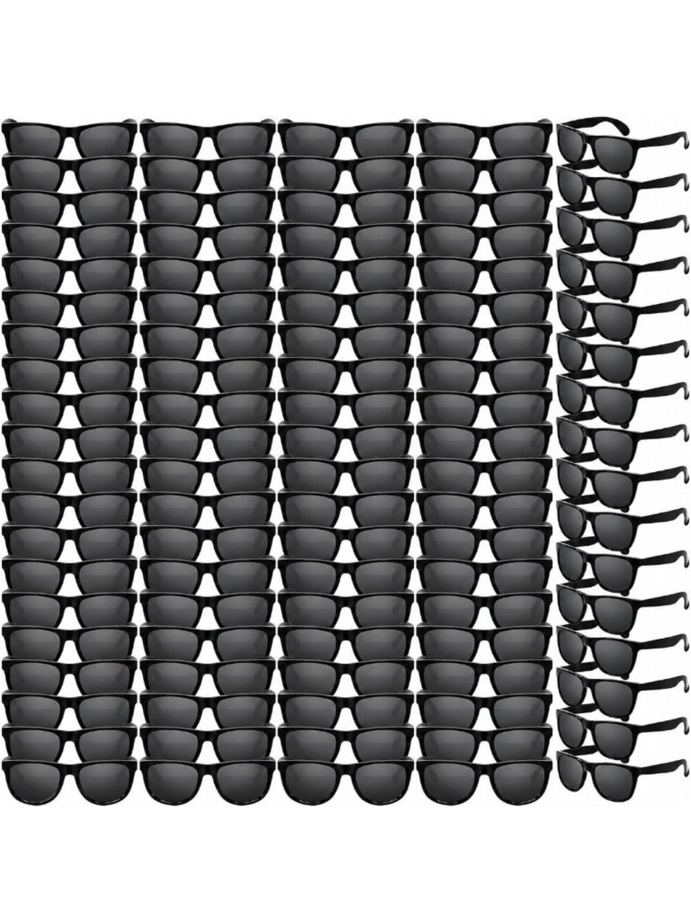 150 Pack Black 80s Style Plastic Sunglasses - Retro Party Favors & Toys